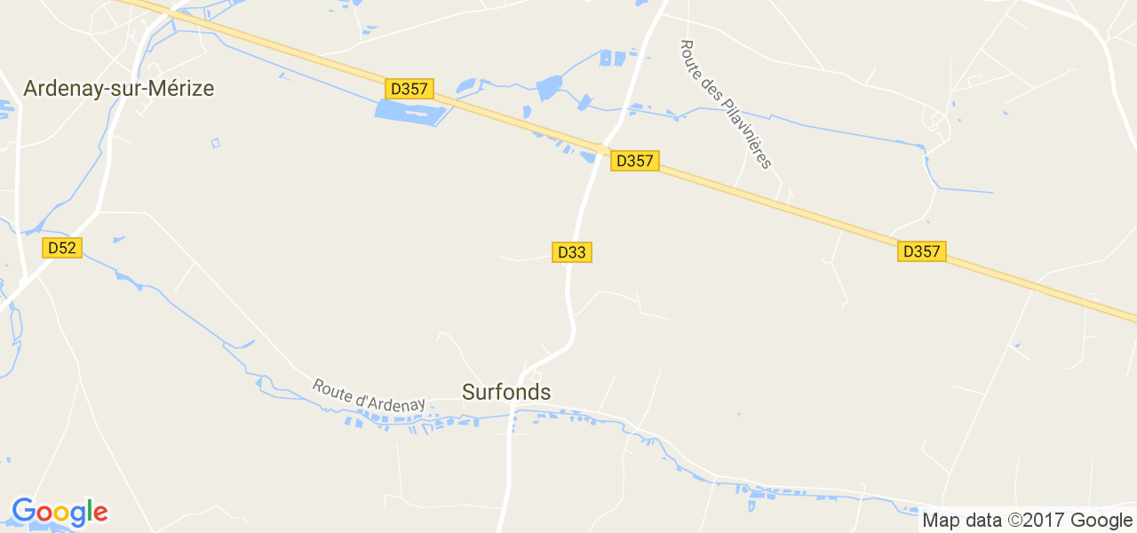 map de la ville de Surfonds