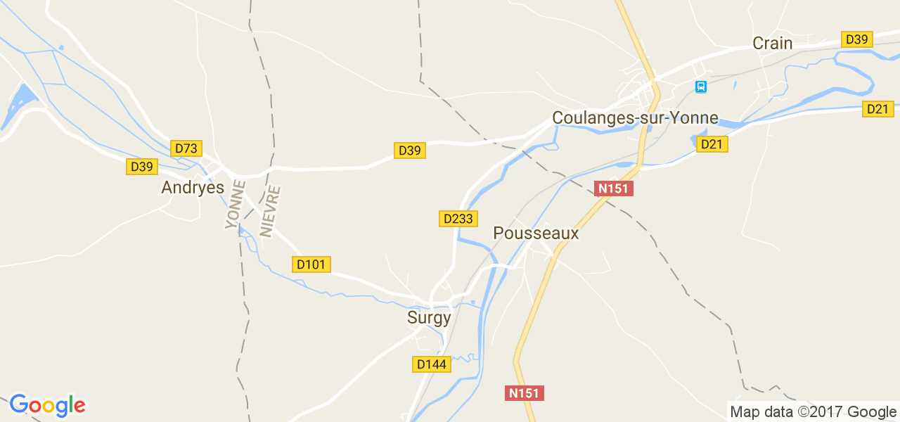 map de la ville de Surgy