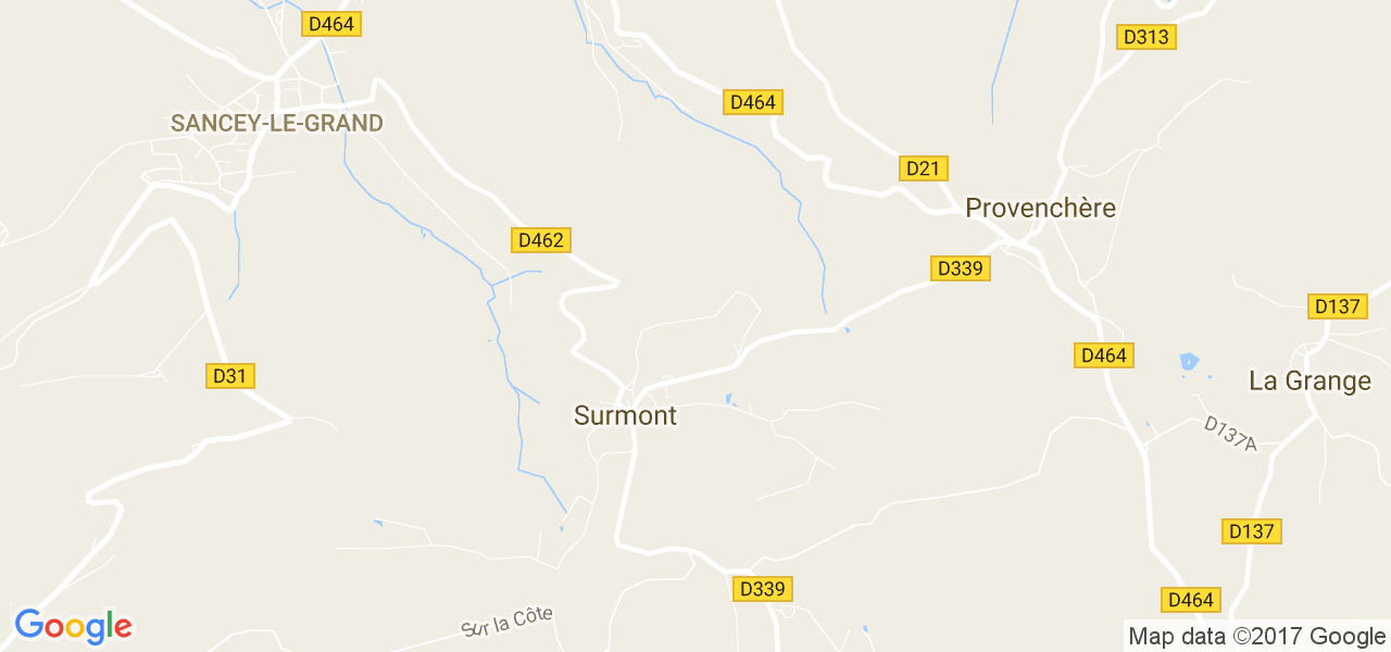 map de la ville de Surmont