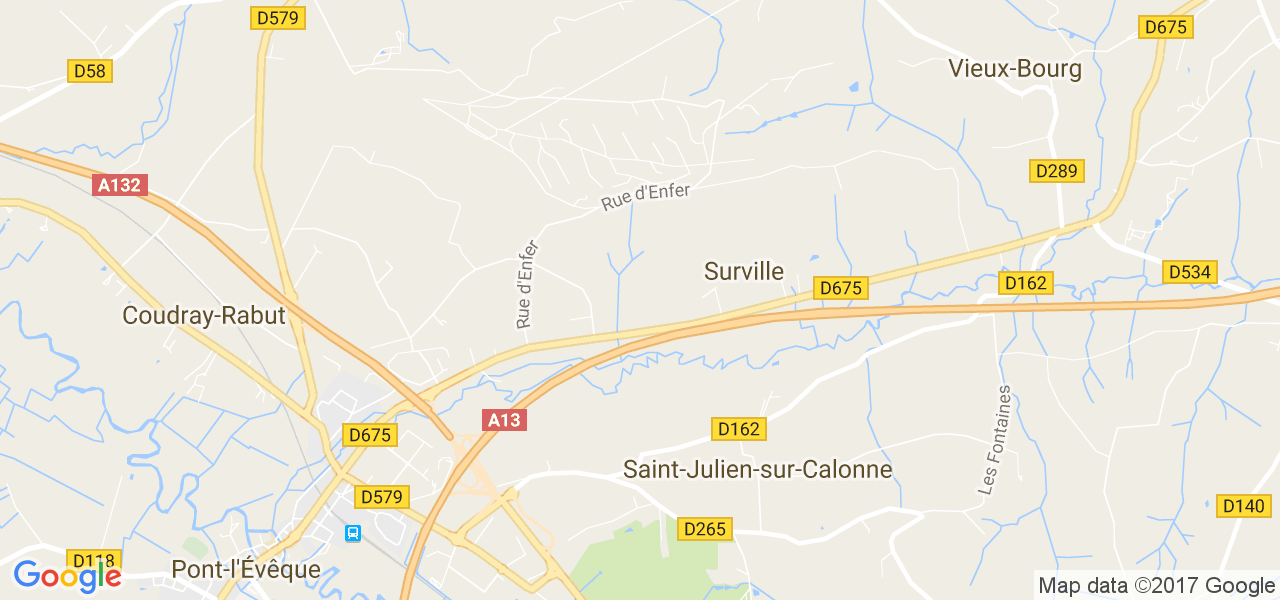 map de la ville de Surville