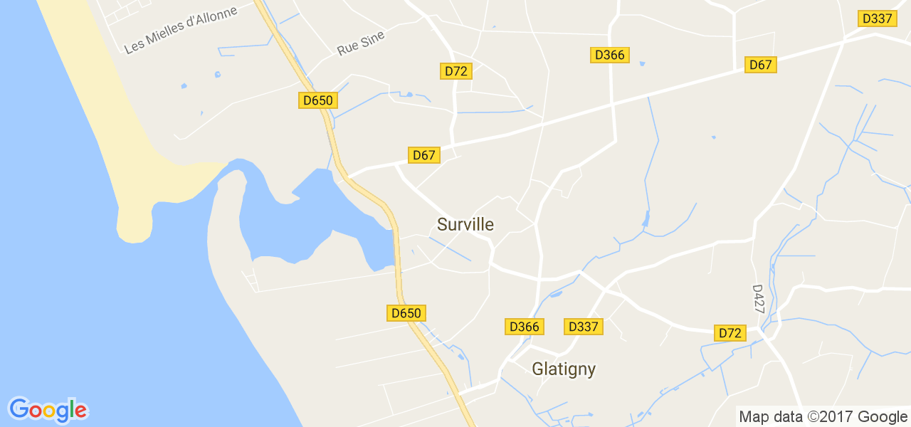 map de la ville de Surville