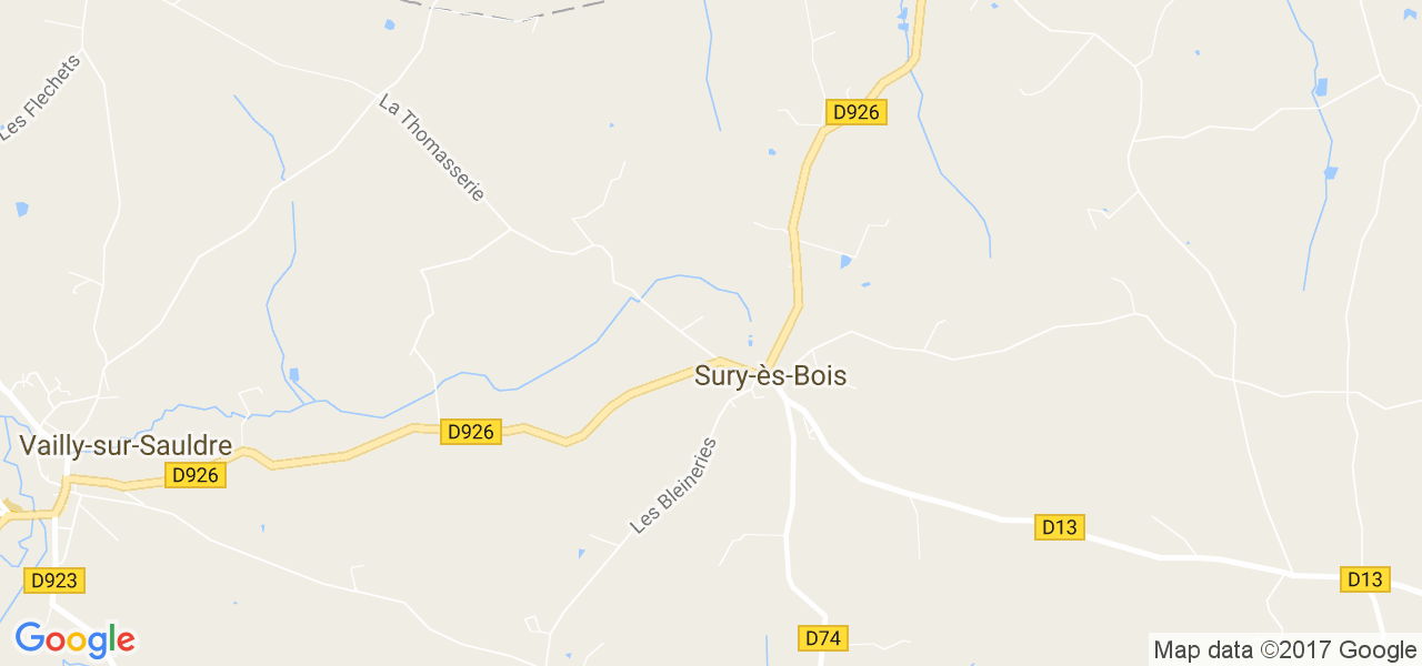 map de la ville de Sury-ès-Bois