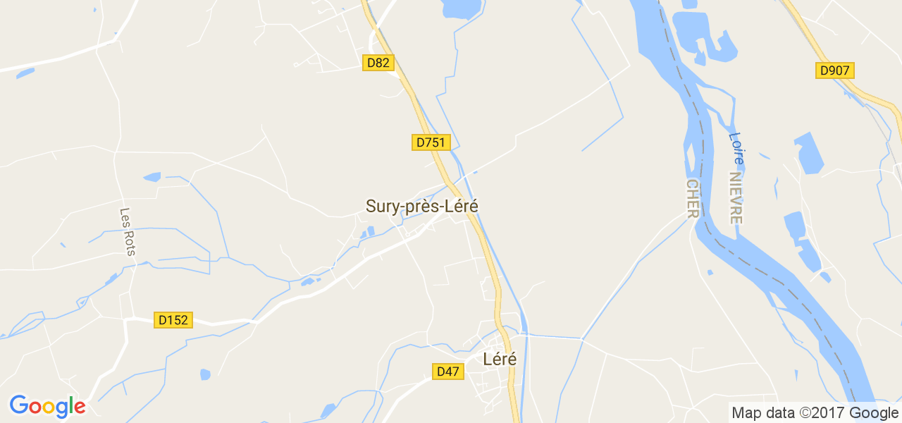 map de la ville de Sury-près-Léré