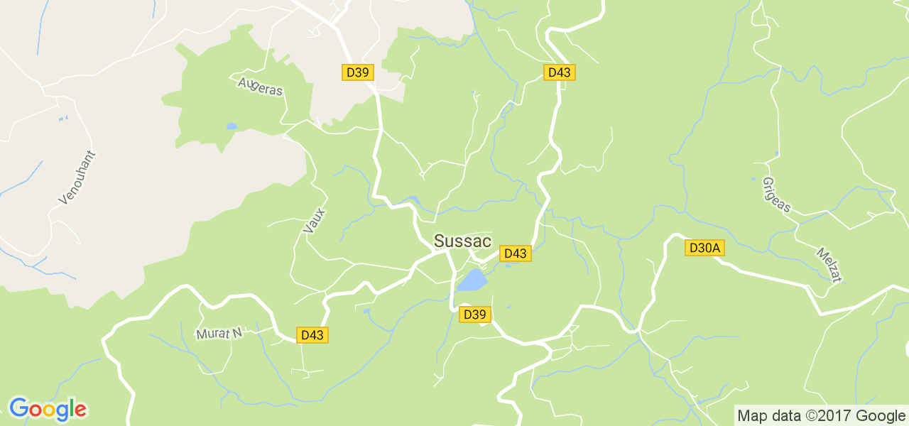 map de la ville de Sussac