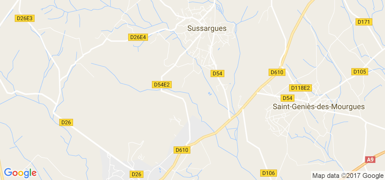 map de la ville de Sussargues