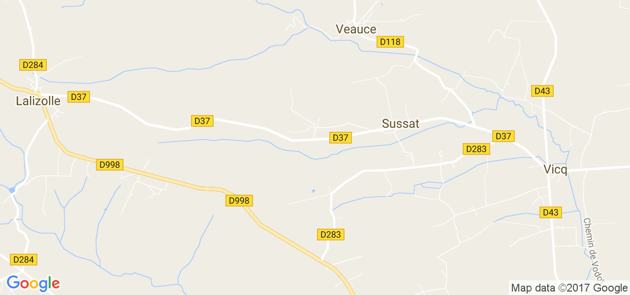 map de la ville de Sussat