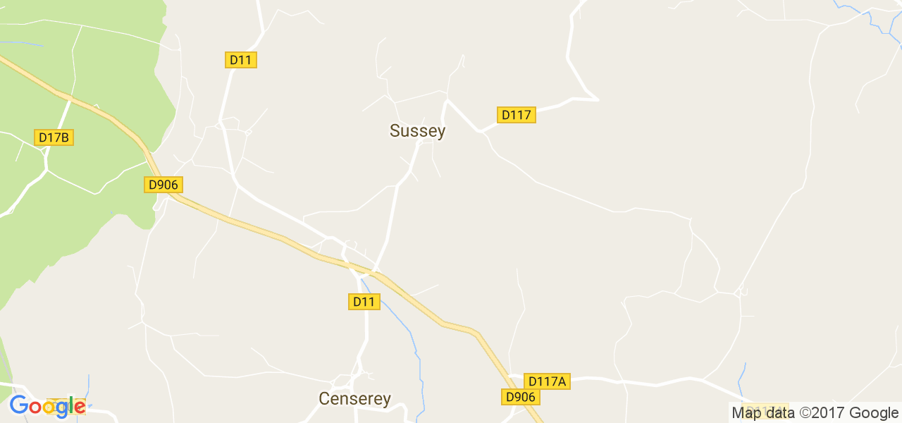 map de la ville de Sussey