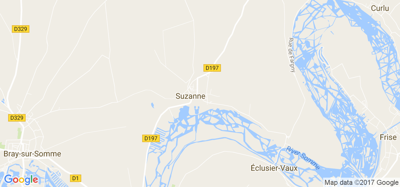 map de la ville de Suzanne