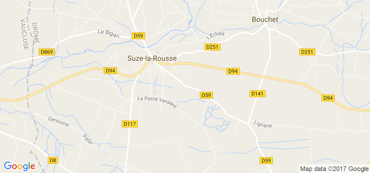 map de la ville de Suze-la-Rousse