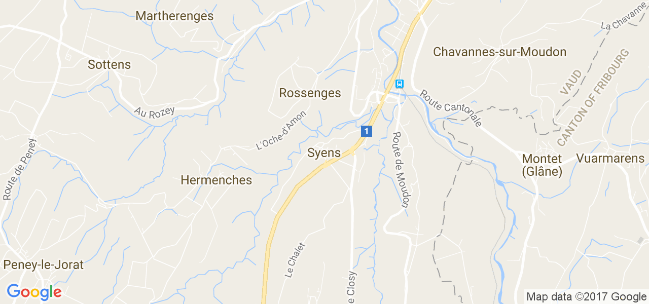 map de la ville de Syens