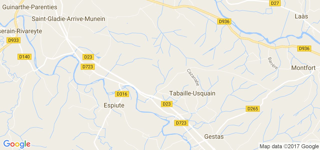 map de la ville de Tabaille-Usquain