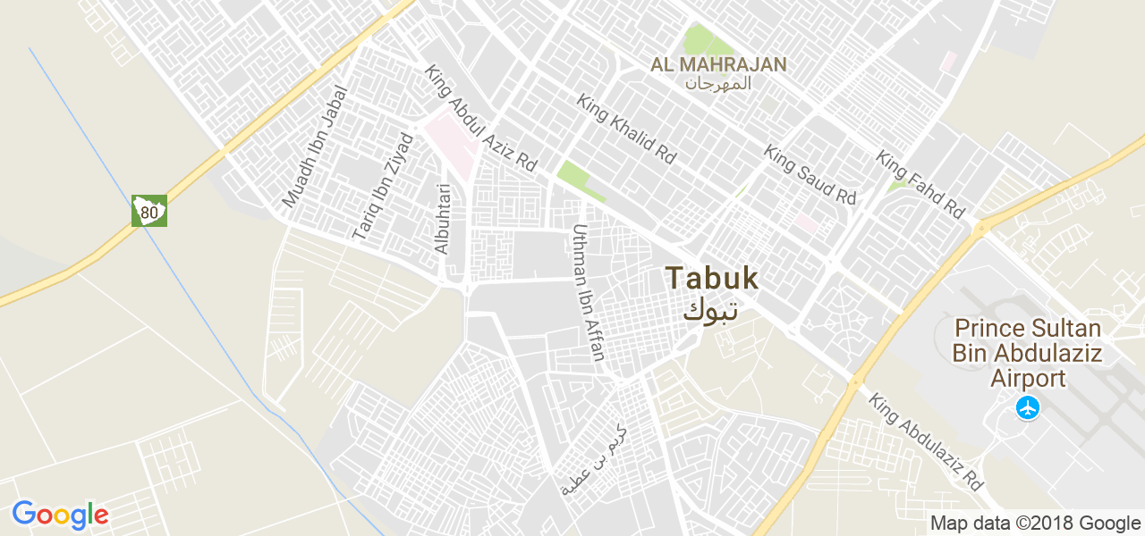 map de la ville de Tabuk