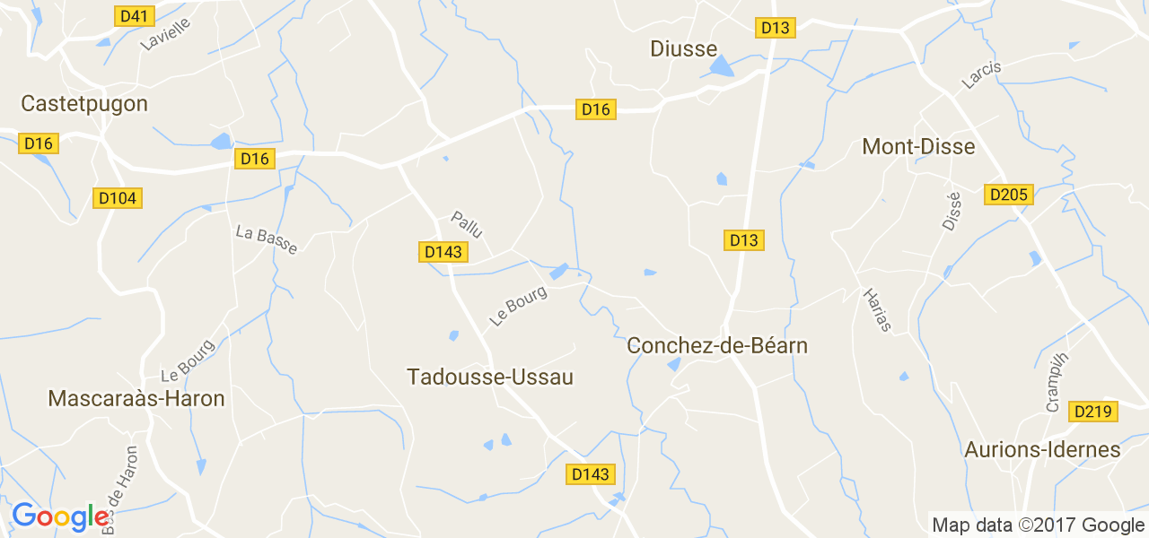 map de la ville de Tadousse-Ussau