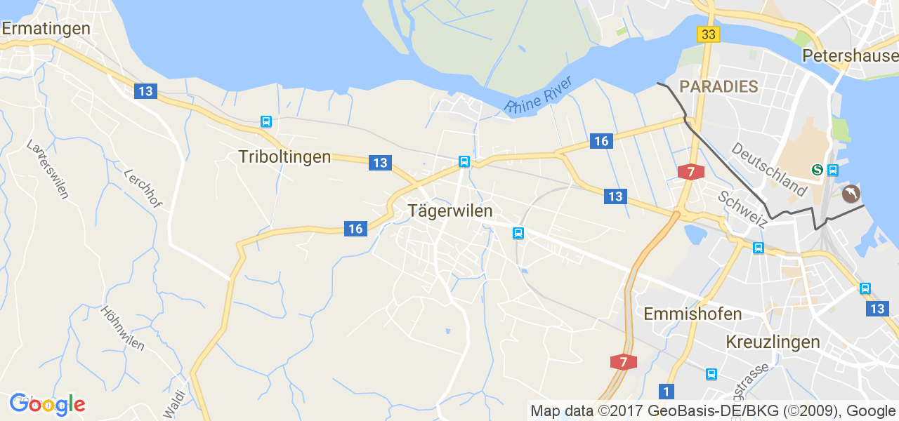 map de la ville de Tägerwilen