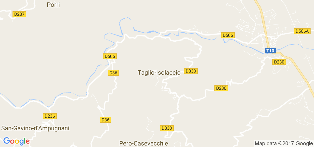 map de la ville de Taglio-Isolaccio