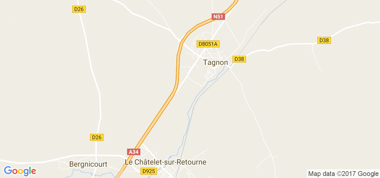 map de la ville de Tagnon