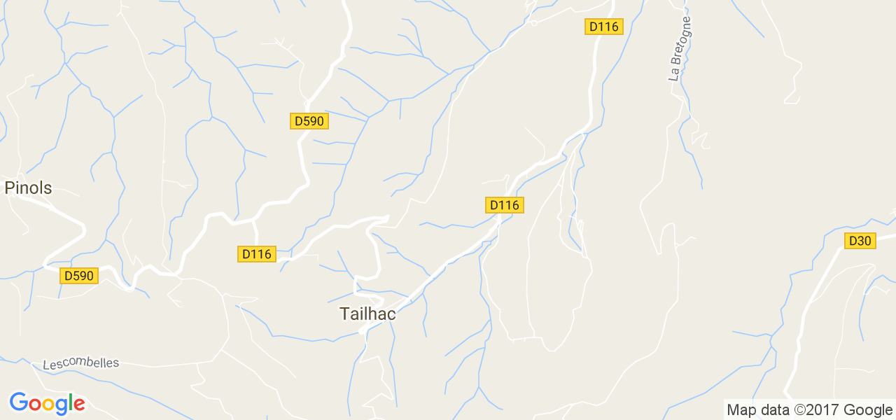 map de la ville de Tailhac