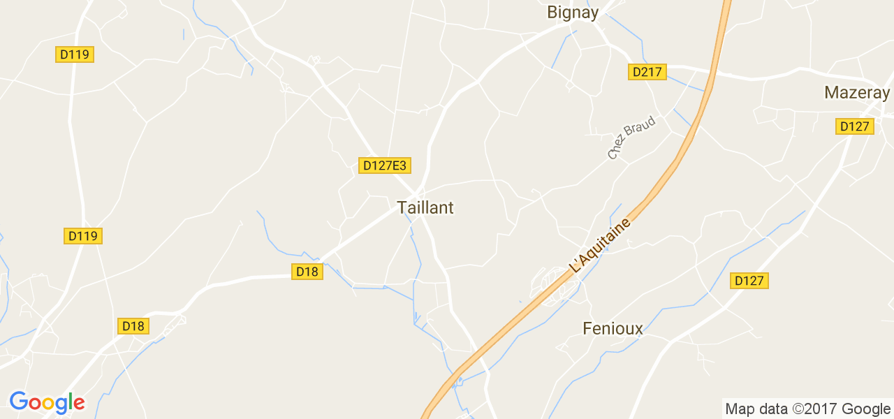 map de la ville de Taillant