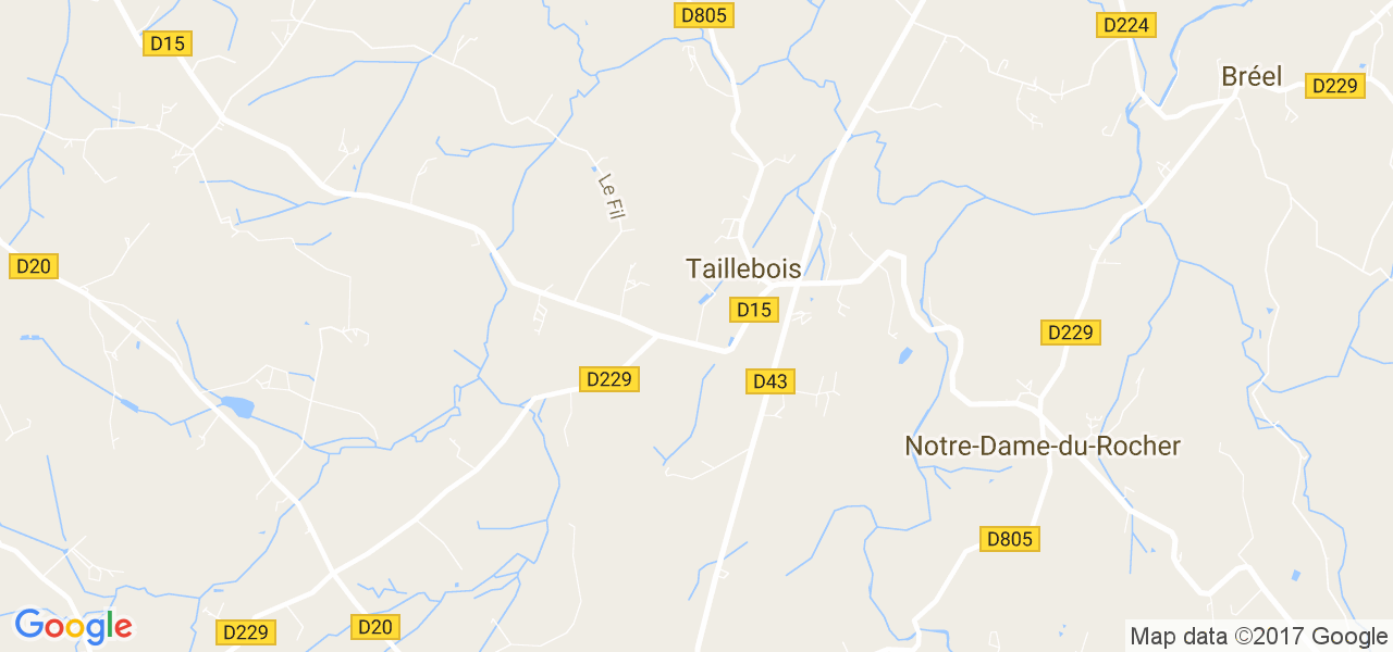 map de la ville de Taillebois