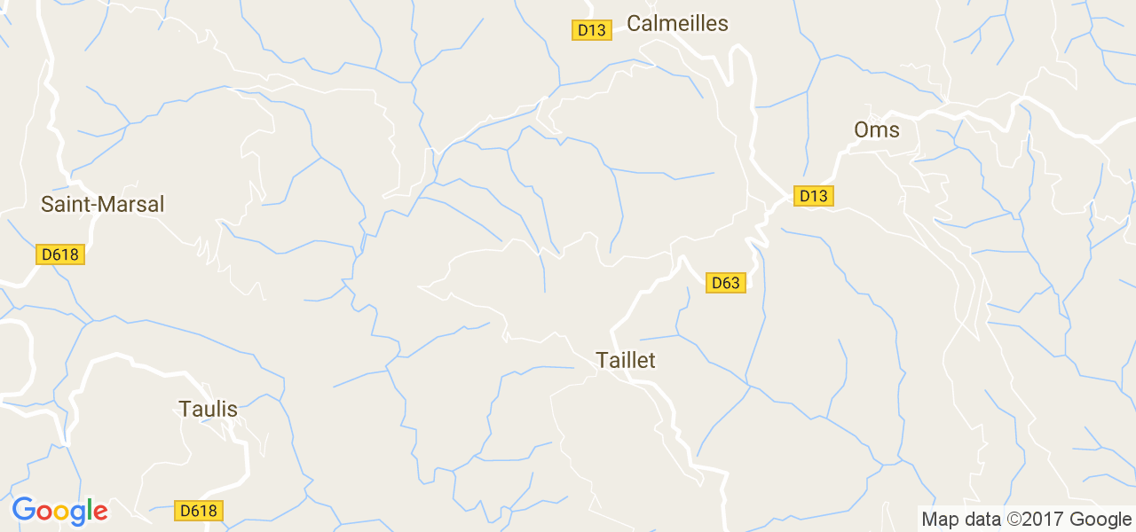 map de la ville de Taillet