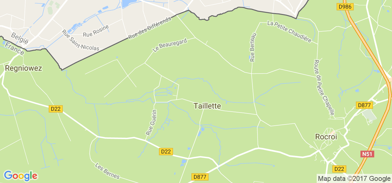 map de la ville de Taillette