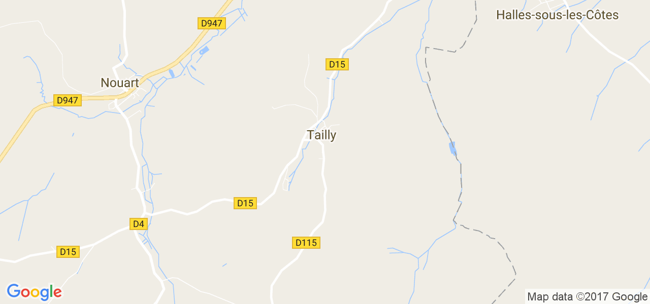 map de la ville de Tailly