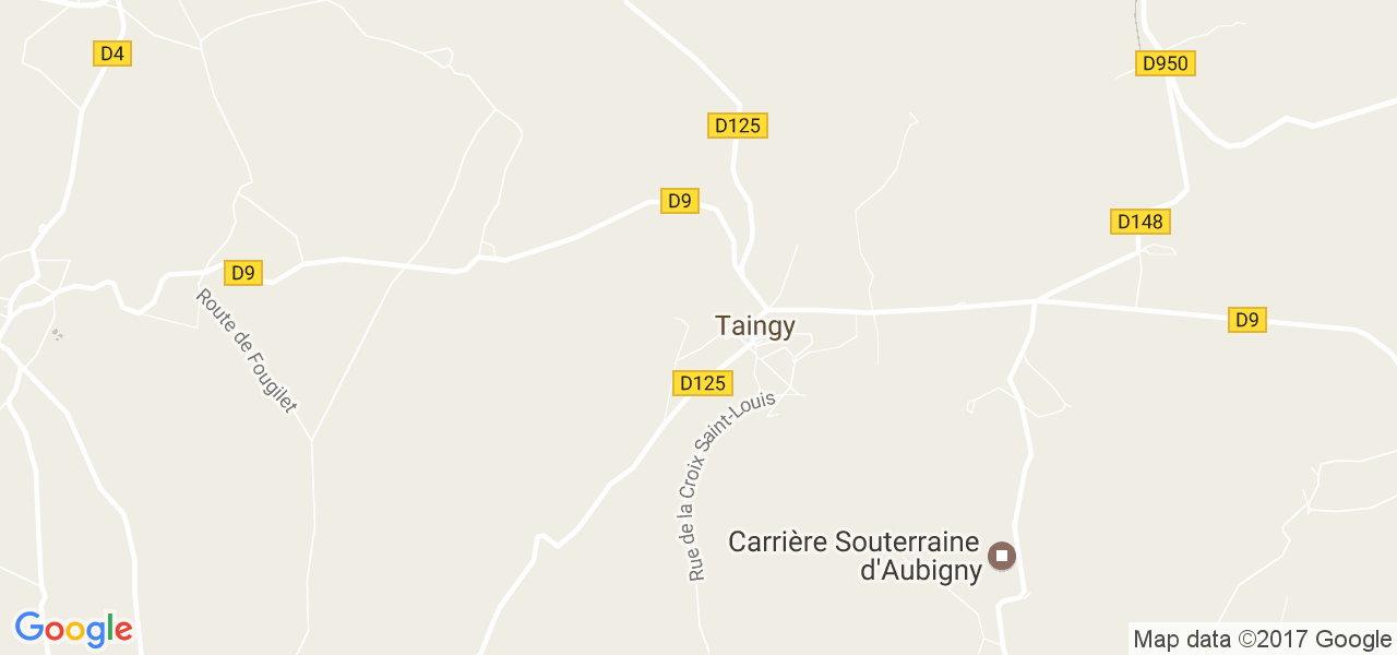 map de la ville de Taingy