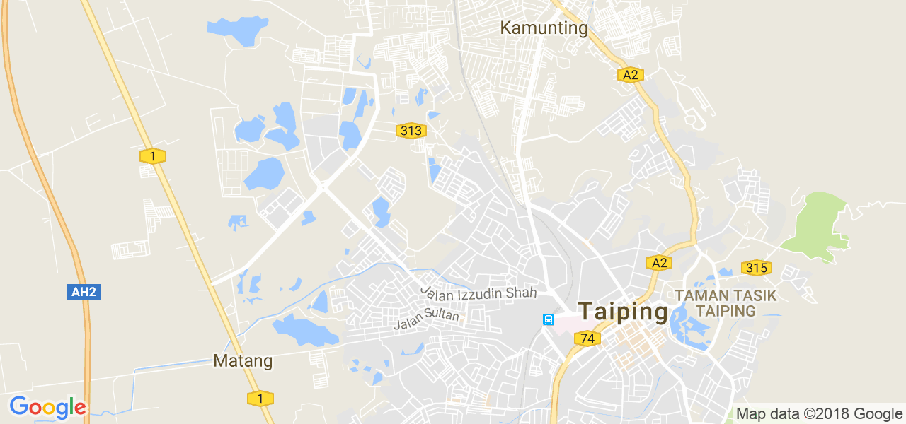 map de la ville de Taiping