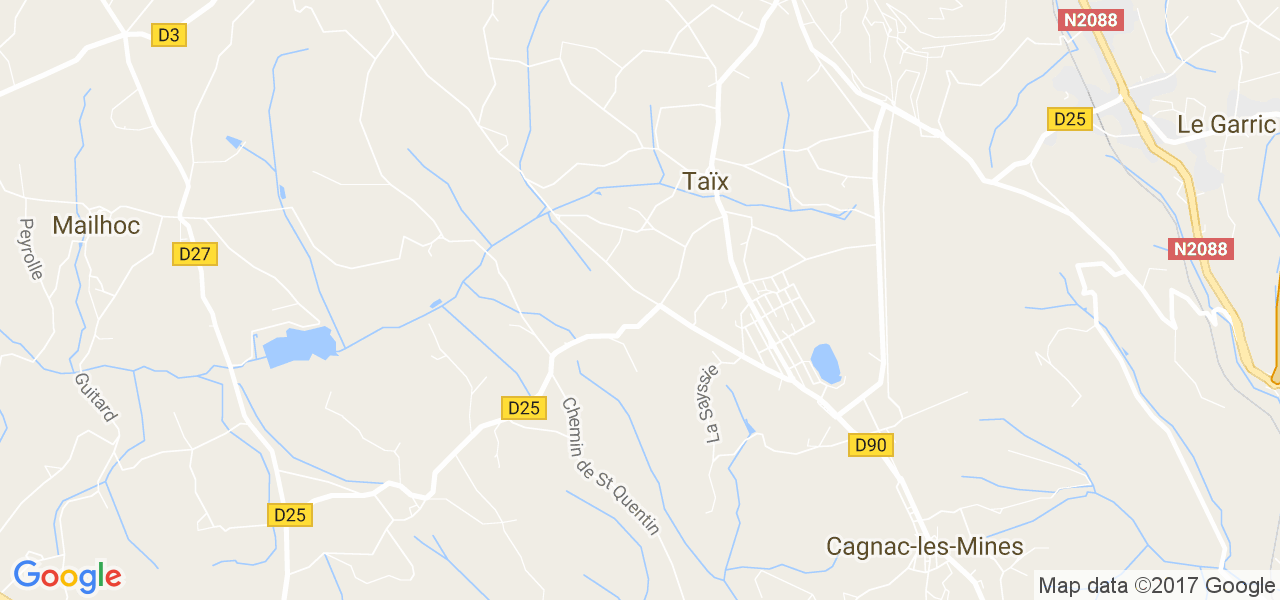 map de la ville de Taïx