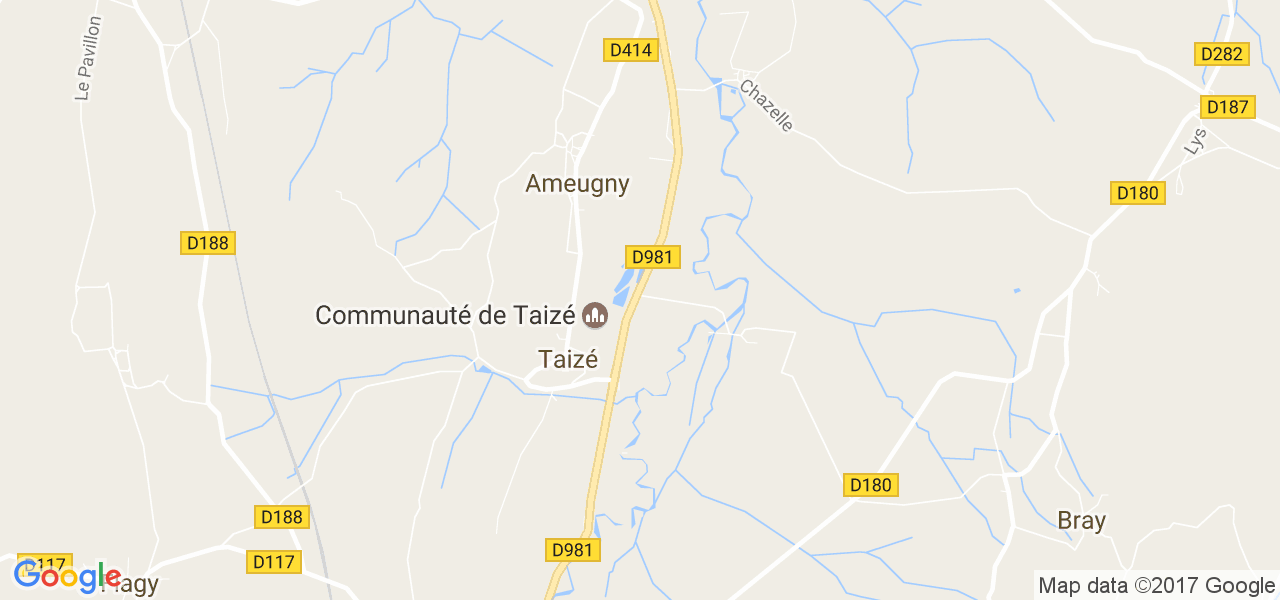 map de la ville de Taizé