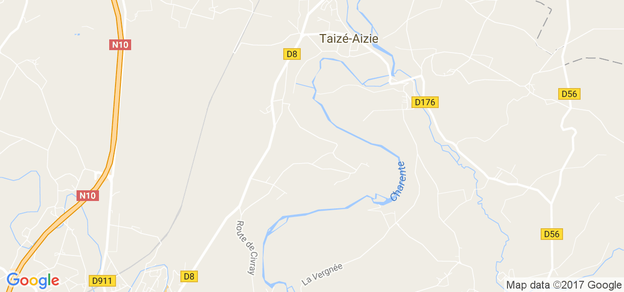 map de la ville de Taizé-Aizie