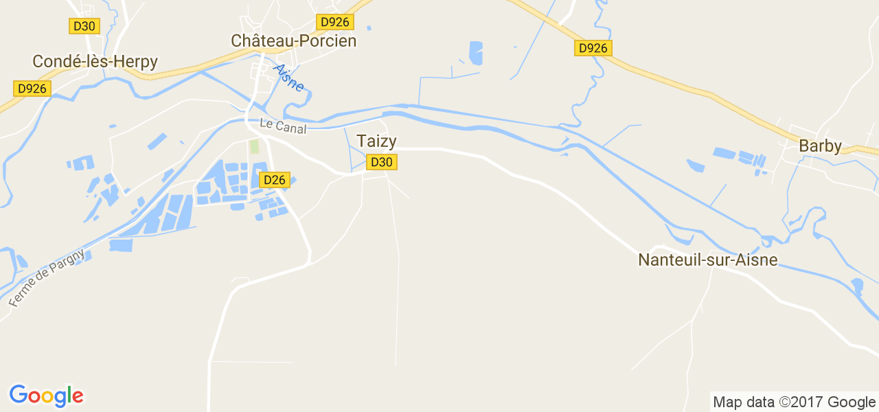 map de la ville de Taizy