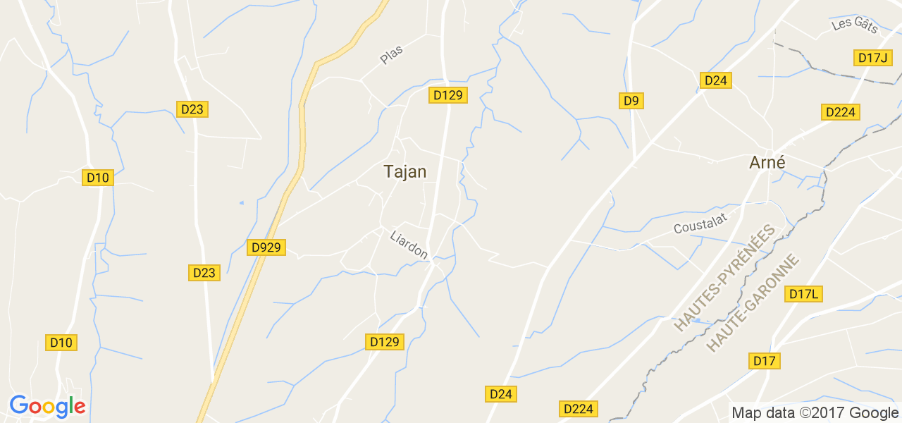 map de la ville de Tajan