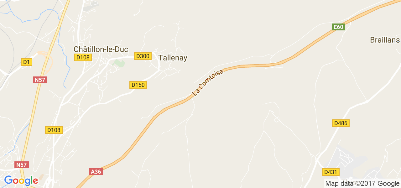 map de la ville de Tallenay