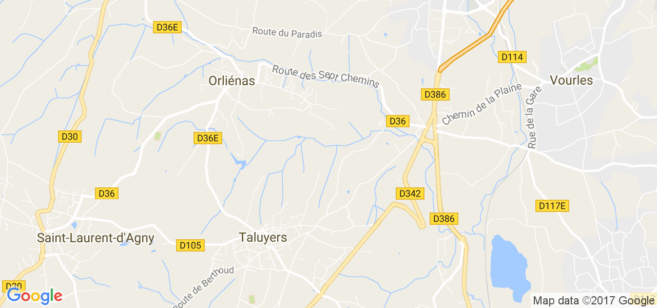 map de la ville de Taluyers