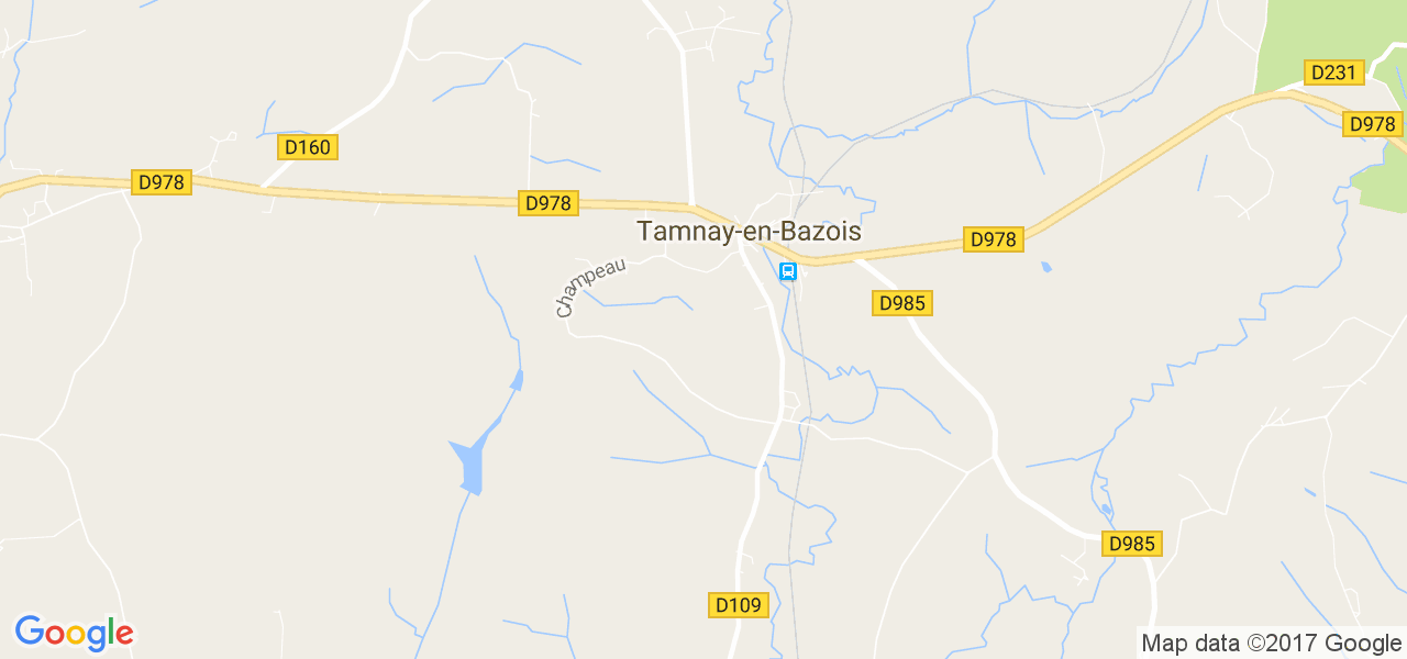 map de la ville de Tamnay-en-Bazois