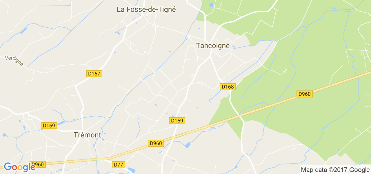 map de la ville de Tancoigné