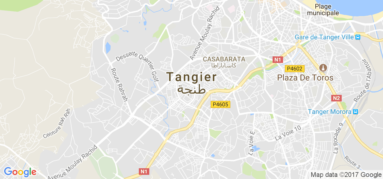 map de la ville de Tanger