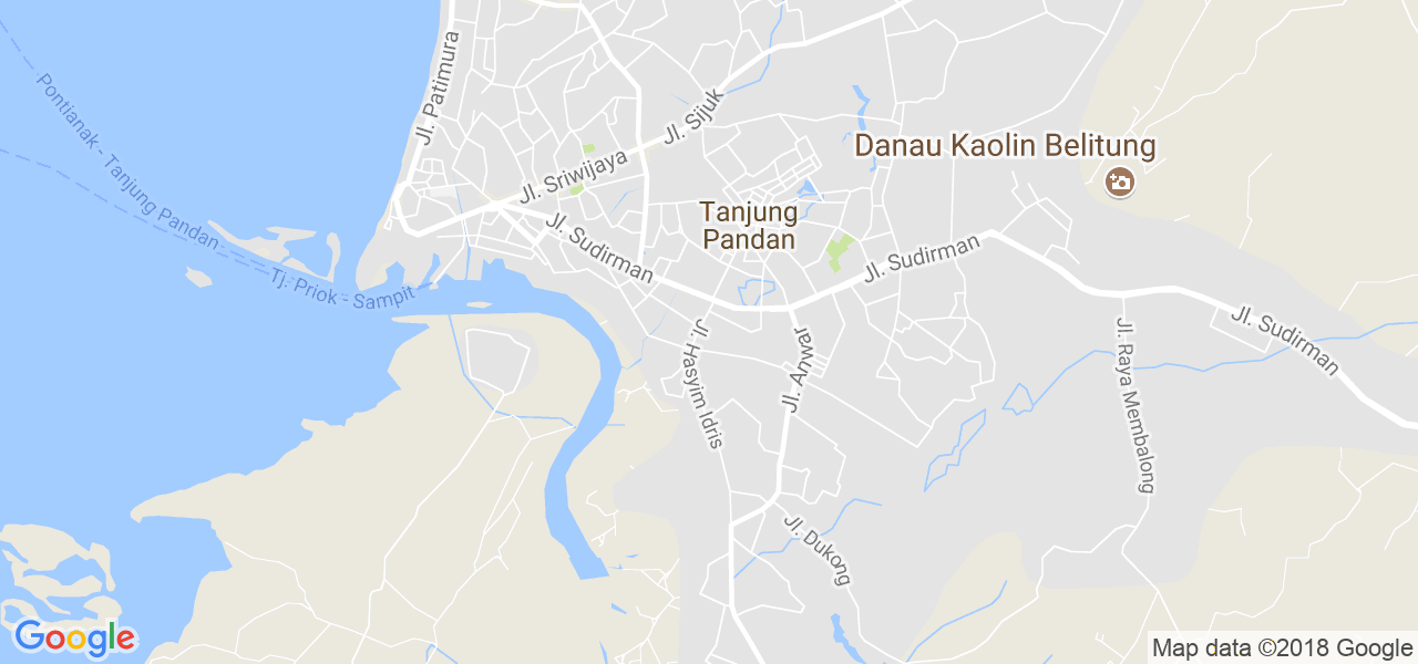 map de la ville de Tanjungpandan