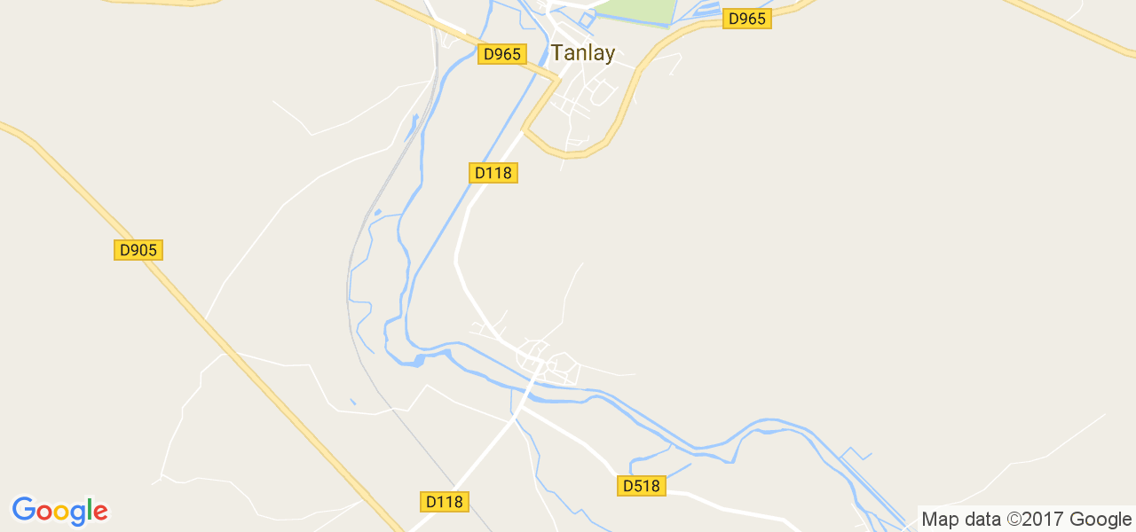 map de la ville de Tanlay