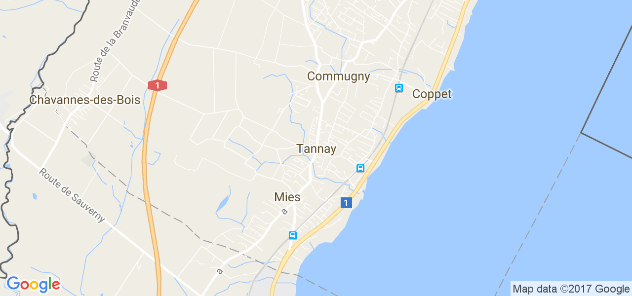 map de la ville de Tannay