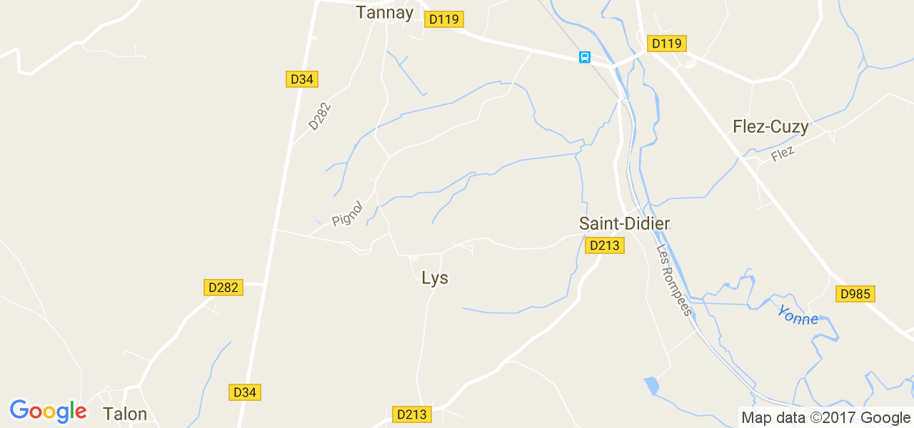 map de la ville de Tannay