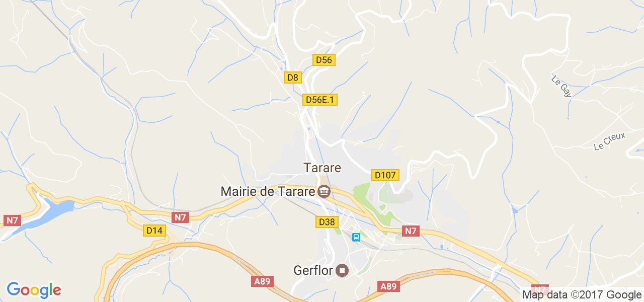 map de la ville de Tarare