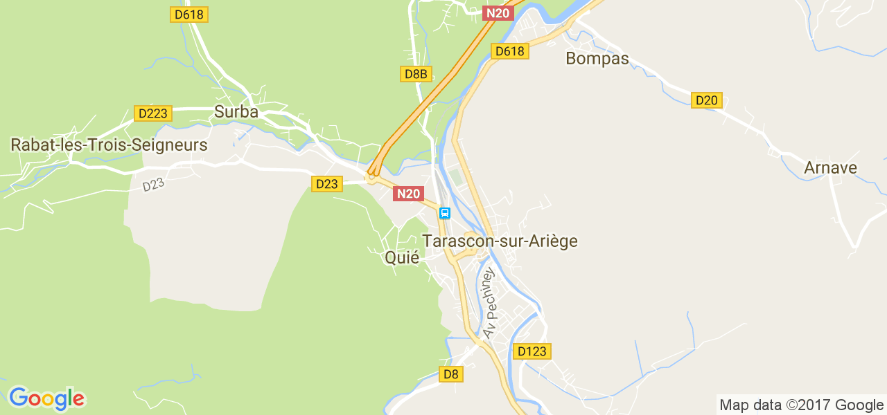 map de la ville de Tarascon-sur-Ariège