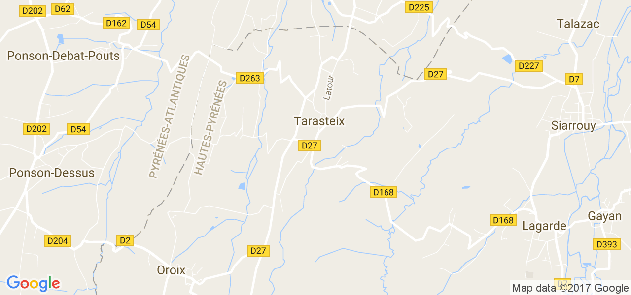 map de la ville de Tarasteix