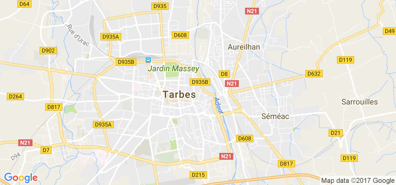 map de la ville de Tarbes