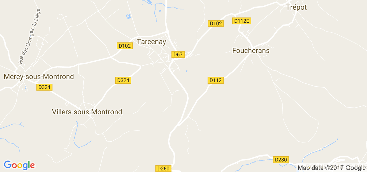 map de la ville de Tarcenay