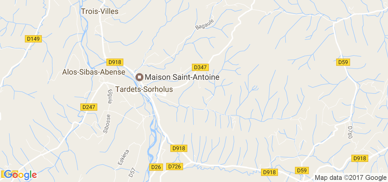 map de la ville de Tardets-Sorholus