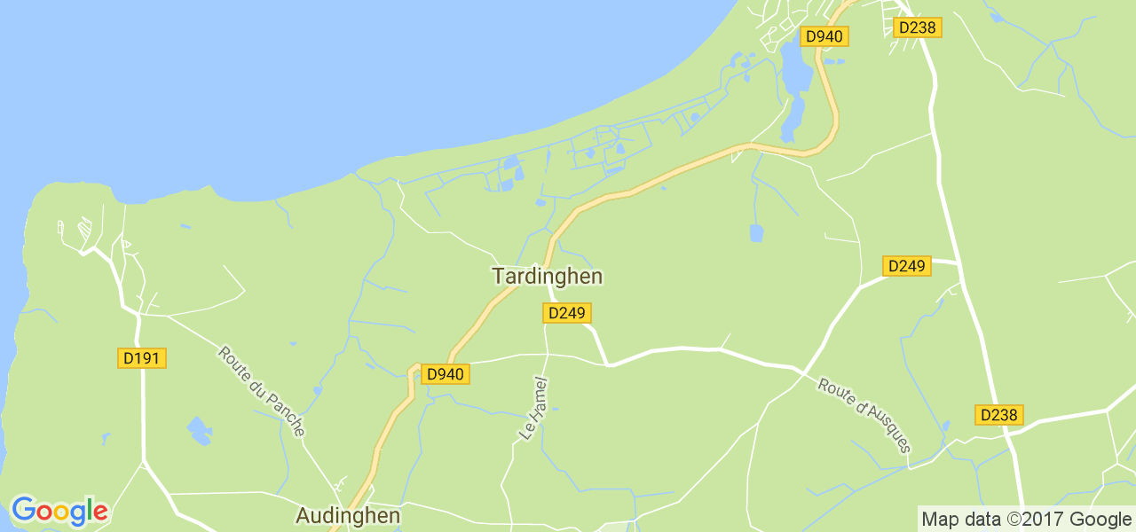 map de la ville de Tardinghen