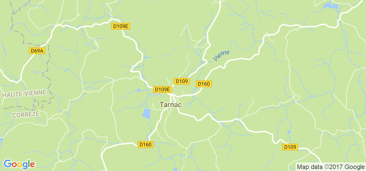 map de la ville de Tarnac